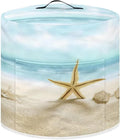 Air Fryer Dust Cover Compatible with 6 Quart, Dust Protection Insulated Kitchen Appliance Cover with Top Handle and Storage Pockets for Women Wife Gift, Beach Starfish