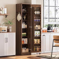 IRONCK Narrow Kitchen Pantry Cabinet, 72" H,Slim for Small Place, Walnut