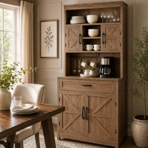 kepptory 69" Kitchen Pantry Cabinet with Shelves and Drawer