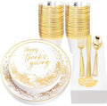 Hioasis 175pcs Thanksgiving Plastic Plates 10.25"