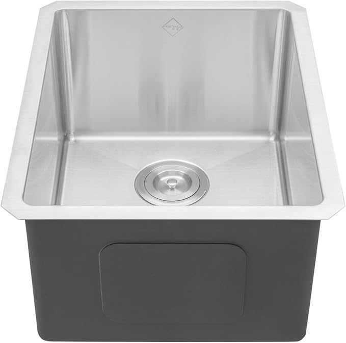 16 in. x 20 in. x 10 in. 16-Gauge Stainless Steel Undermount Single Bowl Bar Prep Kitchen Sink with Collapsible Colander Set and Strainer