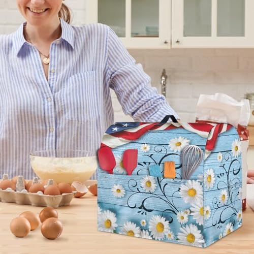 Daisy Mixer Covers Protector Wood Design Stand Mixer Dust Covers Protector 4.5-8 Quart Mixer Fit Tilt Head & Bowl Lift Models Blue