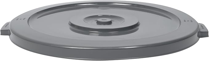 Restaurantware-LID ONLY: RW Clean Waste Container Lid, 1 Round Trash Can Cover - Waste Bin Sold Separately, For 32 Gallon Dustbin, Built-In Handle, Gray Plastic Garbage Can Cover, Heavy-Duty
