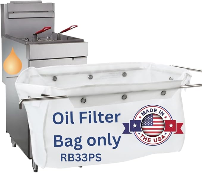 MirOil RB33PS Fryer Filter Bag, EZ Flow Oil Filter Bag, Polish & Extends Life of Hot & Cold Cooking Oil, Maintain Quality & Taste of Fried Foods, Reduce Contaminants for Fryers (Frame Sold Seperately)