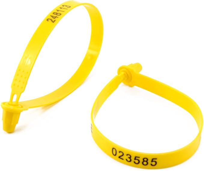 1000 Plastic Security Seals Numbered Trailer Seals Truck Seals Container Seals Shipping Tags (Yellow)