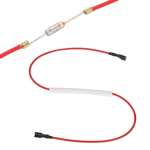 MECCANIXITY Universal Rice Cooker Temperature Fuse, 152°C 10A 250V Metal Thermal Fuse with Both End Terminal Fiberglass Sleeving for Electric Pressure Cooker Repair Part