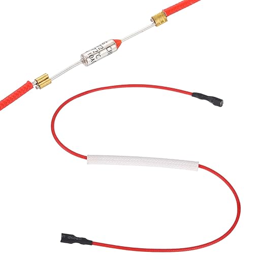 MECCANIXITY Universal Rice Cooker Temperature Fuse, 172°C 10A 250V Metal Thermal Fuse with Both End Terminal Fiberglass Sleeving for Electric Pressure Cooker Repair Part