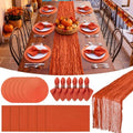 Fanfanwin 19 Pcs Fall Table Runner Placemat Set Thanksgiving Decor