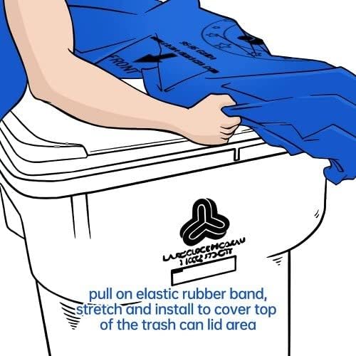 Trash Can Cover, Odor Eliminating Bag with Elastic Rubber Band, Eliminates Odor from Trash, Durable, Effective, Chemicals Free, 32 Gallon Size, 3 Covers