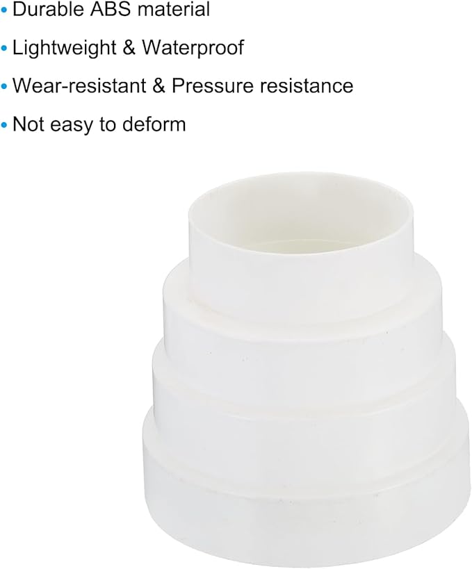 PATIKIL 5" to 3" Duct Reducer, Duct Connector Ducting Inline Adapter Increaser ABS Plastic Vent for HVAC Heating Cooling Air Ventilation (120-80mm)