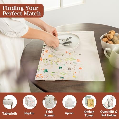 Maison d' Hermine Placemats Set of 4 Reusable 100% Cotton (13"x19")
