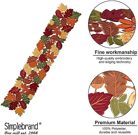 Simplebrand Harvest Fall Table Runner 70 Inches Long for Thanksgiving