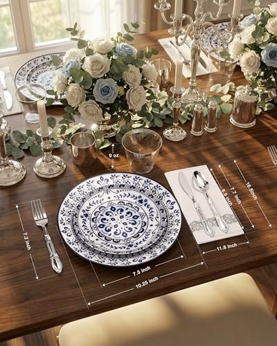 Hioasis 175 Pcs Blue Plates for Party