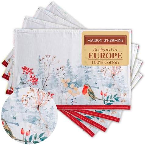 Maison d' Hermine Placemats Set of 4 Reusable 100% Cotton (13"x19")