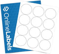 2.5" Round Labels - Permanent Adhesive, White Matte - Great for Candle and Jar Lids, Products, Favor Labels - Pack of 6,000 Circle Stickers, 500 Sheets - Inkjet/Laser Printers, OL350WX, OnlineLabels
