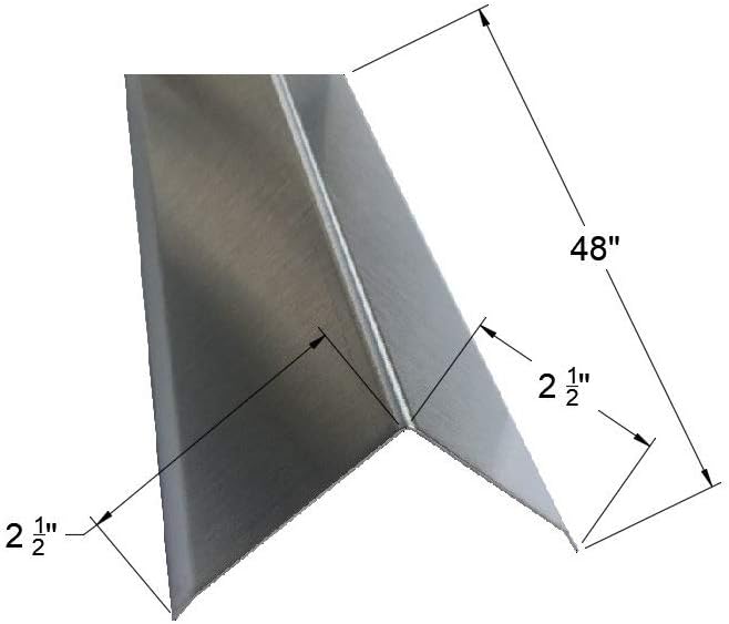 Brushed 304 Stainless Steel Corner Guards, 48" Wall Protectors, 20ga & 16ga, Available in 1/2" to 4", Multi-Pack Options (1, 2, 5, or 10) (1, 2 1/2 x 2 1/2, 20ga, with Hug Edges)
