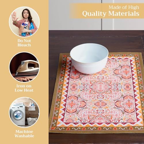 Maison d' Hermine Placemats Set of 4 Reusable 100% Cotton (13"x19")