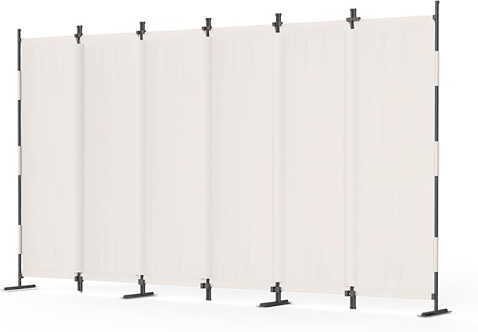 6 Panel Room Divider,6ft Folding Screen Portable Wall Partition Room Divider with 4 Metal Feet,Privacy Screen Indoor Doubles as a Cubicle Wall,Suitable for Bedroom Dressing Room Office