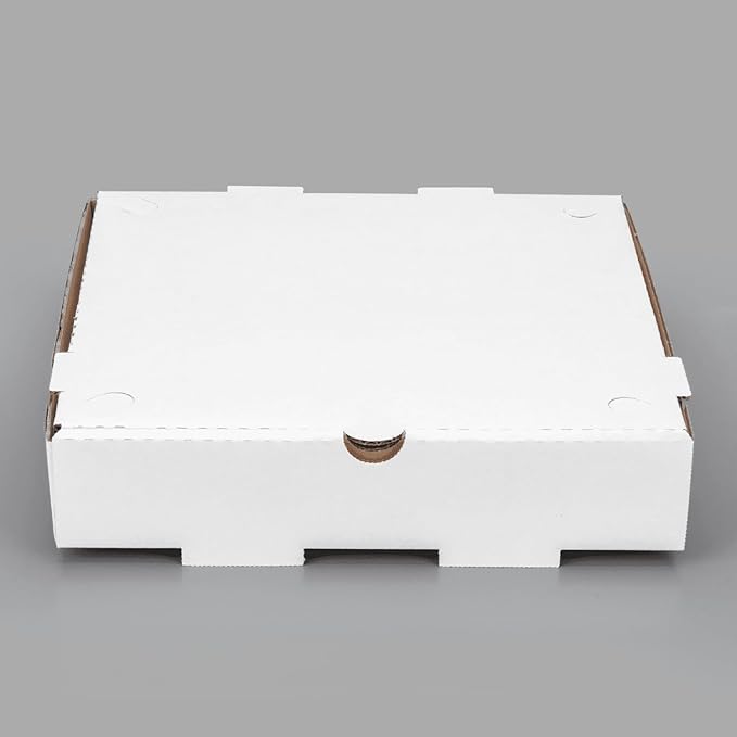 Karat Pizza Boxes 10" x 10" x2" [50 Pack] White Corrugated Boxes | Ventilated, Grease-Resistant, Durable for Pizza or Shipping Use
