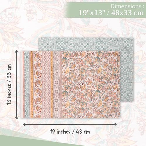 Maison d' Hermine Placemats Set of 4 Reusable 100% Cotton (13"x19")