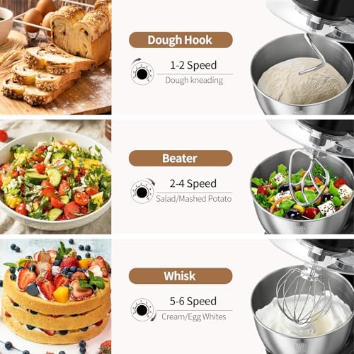 FEST 8.45QT Electric Kitchen Stand Mixer with 6 Speeds and 1500W Motor