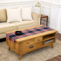 Solino Home 100% Pure Linen Table Runner Black, Stewart Plaid 14 x 60 in