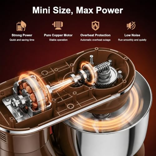 Honinst 4QT Electric Stand Mixer, 10-Speed Tilt-Head Compact Kitchen Mixer