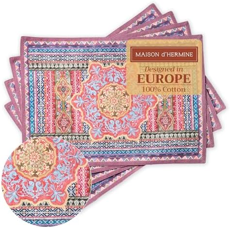 Maison d' Hermine Placemats Set of 4 Reusable 100% Cotton (13"x19")