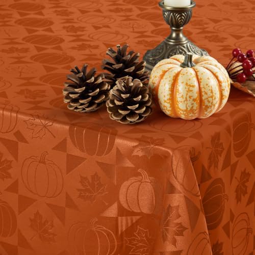Smiry 60x140 Inch Thanksgiving Jacquard Rectangle Table Cloth for Fall