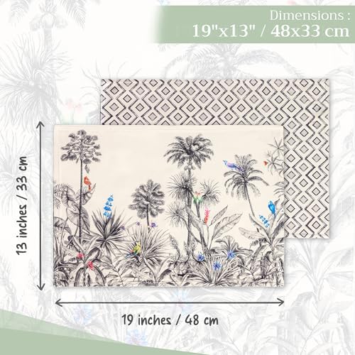 Maison d' Hermine Placemats Set of 4 Reusable 100% Cotton (13"x19")