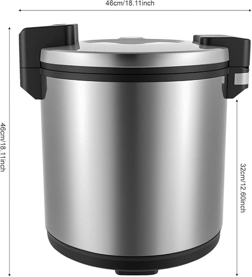 120 Cup Large Capacity Commercial Rice Cooker Warmer with Nonstick Inner Pot, Adjust Temper Soup Warmers Sushi Rice Warmer for Restaurant Party Family, Only Warm Function (Stainless Steel Style)
