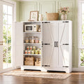 Unikito Kitchen Pantry Storage Cabinet with Adjustable Shelves, White