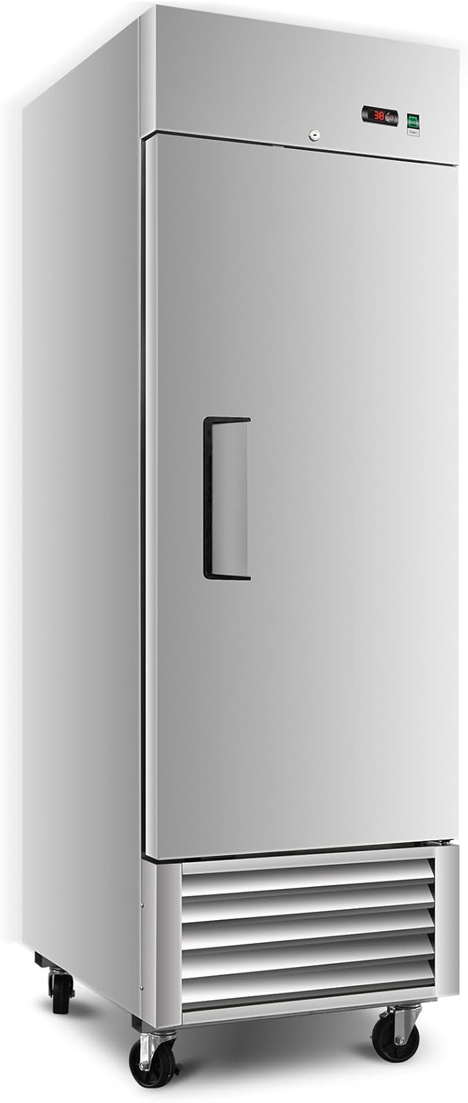 27" W Commercial Refrigerator 1 Door, 23 Cu.ft Commercial Fridge, Stainless Steel Reach-In Refrigerator Upright, ETL Approved for Restaurant, Bar, Shop