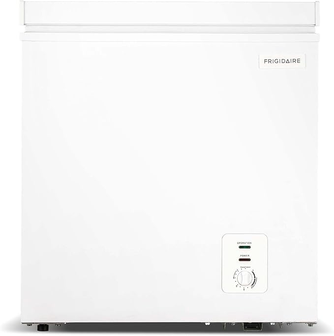 Frigidaire Chest Deep Freezer, 2.0 Cu. Ft. Capacity, Adjustable Thermostat-Removable Vinyl Coated Wire Basket-Easy Defrost Drain- Garage Ready- Pearl White