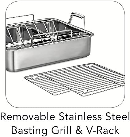 Tramontina 16.5-Inch Stainless Steel Deep Roasting Pan with Rack