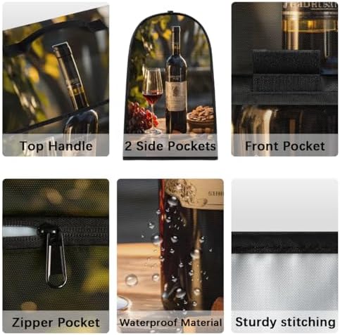 Red Wine Kitchen Aid Covers Foldable Washable Stand Mixer Dust Cover