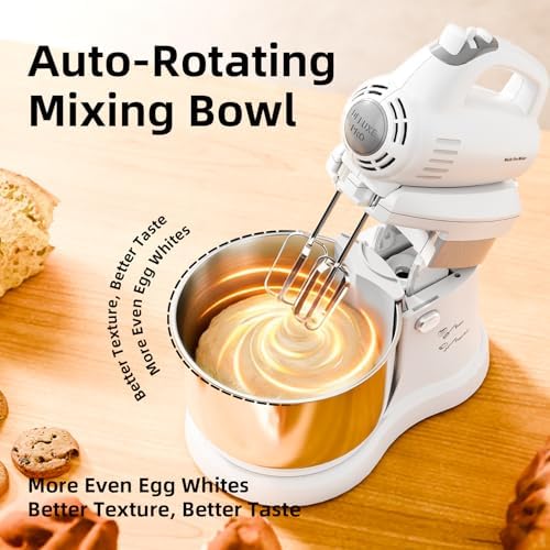 3.2QT 2-in-1 Stand Mixer, White