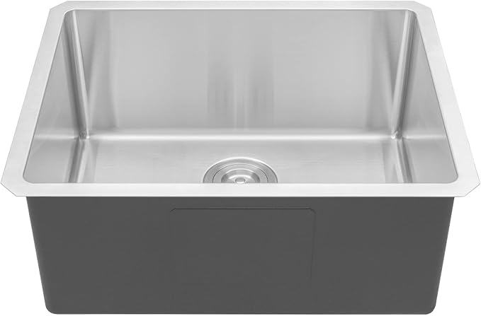 23 in. x 18 in. x 10 in. 16-Gauge Stainless Steel Undermount Single Bowl Kitchen Sink with Bottom Grid Set, Silicon Dishrack, Pot Mat and Strainer