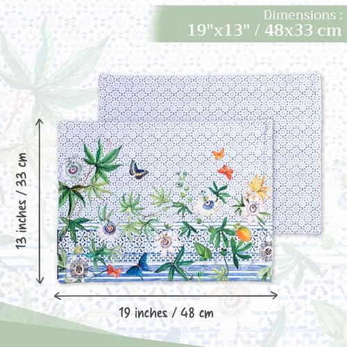 Maison d' Hermine Placemats Set of 4 Reusable 100% Cotton (13"x19")