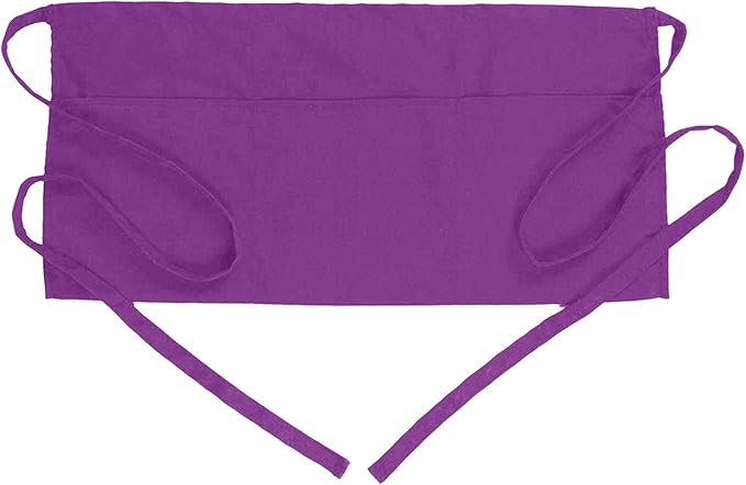 BOHARERS Waist Apron with 3 Pockets - Black Waitress Waiter Server Short Aprons