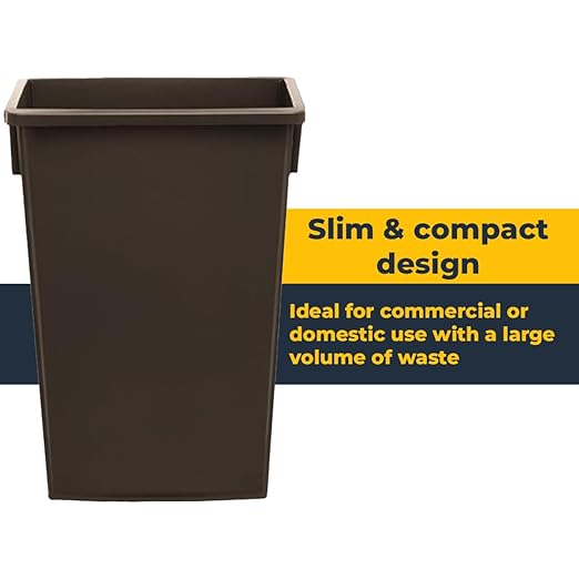 3 Pack 23 Gallon Waste Bin with Dolly, Heavy-Duty Trash Can, Slim Rectangular Garbage Bin, Durable Waste Container, Recycling Bin, Plastic Wastebasket for Kitchen, Garage, Restaurants, Office