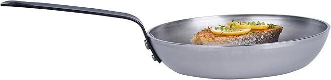 Restaurantware Fry Pan 1 Pack of 7.8 Inches Carbon Steel Non-Stick Searing Pan With Ergonomic Handle Silver For Sauteing and Omelets