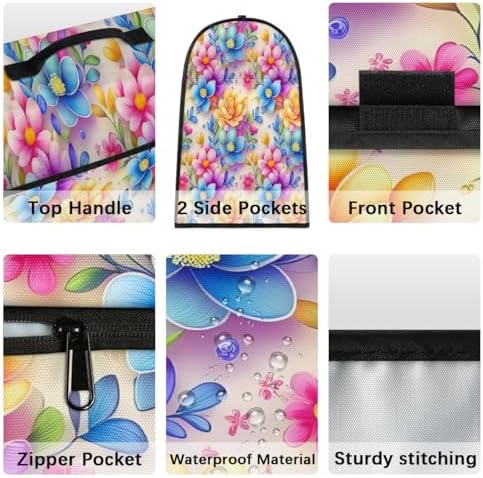 Flowers Rainbow Kitchen Aid Covers Foldable Washable Stand Mixer Dust Cover