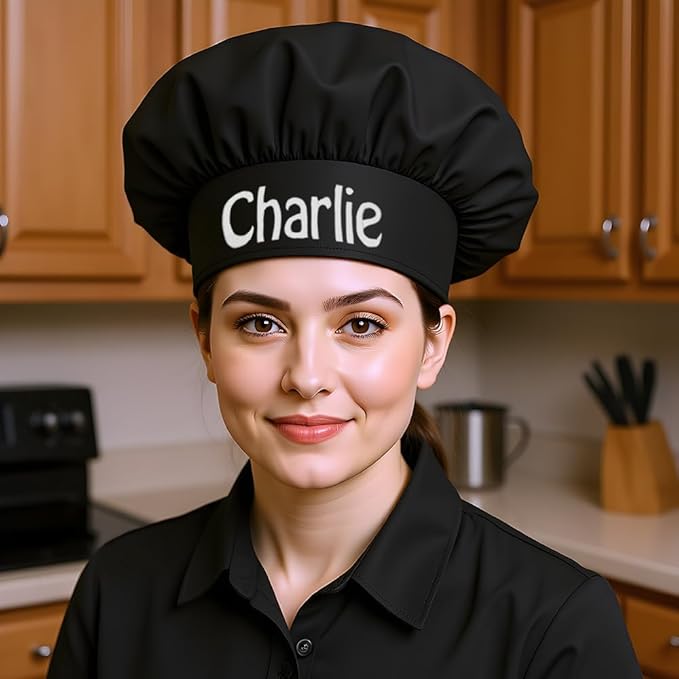 The Apron Place Adjustable Professional Chef Hats, Multiple Personalized Embroidered Designs to Choose from, Made in The USA