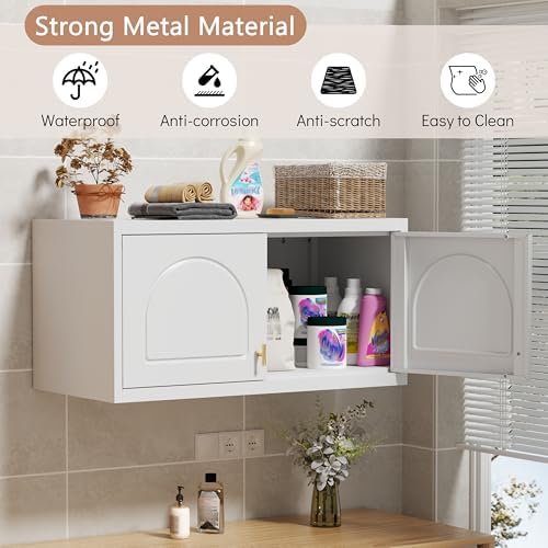 Polup Wall Cabinet with Doors, Small Hanging Cabinet for Kitchen Pantry