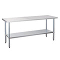 COOLCHEF Stainless Steel Work Table 24 x 72 Inch, NSF Commercial Prep Table with Undershelf, Heavy Duty Food Prep Workstation