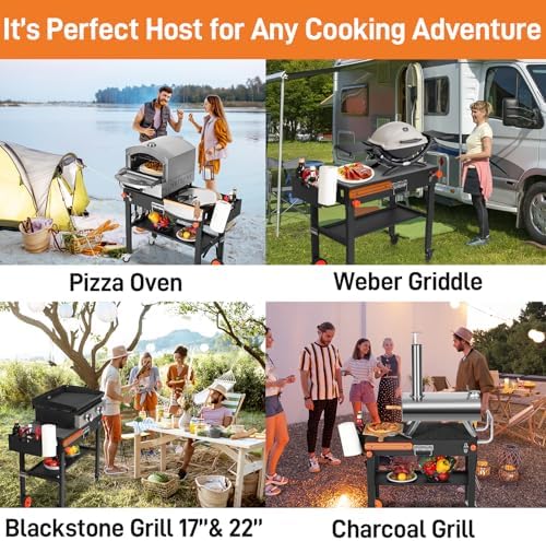 EUTRKei Griddle Table for Blackstone, Grill Stand Cart for 17"&22" Griddle