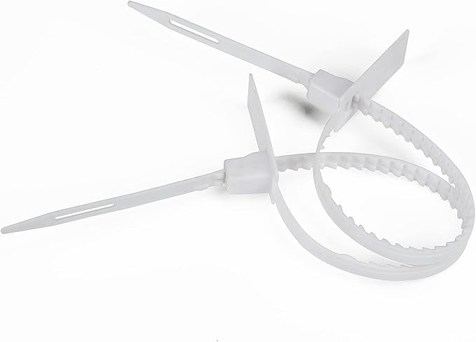 Heavy Duty Plastic Security Seal - Self Locking Tamper Evident Shipping Tags, Numbered Pull Tight Securing Straps for Truck Trailer, Length 337 mm 13.2" (White 1000 PCS)