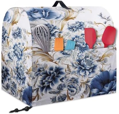 Retro Flower Kitchen Stand Mixer Cover Dust Covers for 4.5qt-5qt Stand Mixer Dustproof Washable Cover Protector Compatible with 4.5-5 Quart Kitchen Aid Mixer