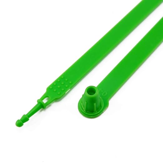 Leadseals(R) 500 Green Tite-Lock Plastic Tractor Truck Door Seal Tamper Evident Security Tags Numbered Safty Disposable Locks for Trailer Logistics Shipping Transport